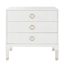 Lorna 3 Drawer Nightstand White Safavieh Contemporary Nightstand White Nightstand White Bedroom Furniture