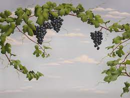 Our Grapes And Grapevine Stencils Grape Painting Grape Vines Wall Painting Decor