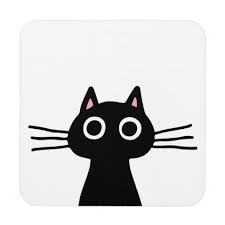 Cute Black Kitty Fun Animal Art Funny Pet Cat Beverage Coaster Zazzle Com In 2020 Black Cat Drawing Animal Art Cat Doodle