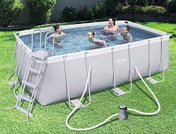 Bestway Power Steel Rectangular Pool Set 412x201x122cm Stahlrahmenpool Set Mit Filterpumpe Und Zubehor Baden Bade Pool Pool Reinigungsset Bestway Whirlpool