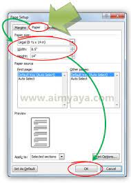 Cara Print Ukuran Kertas F4 Legal Di Ms Word Cara Aimyaya Cara Semua Cara
