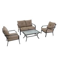 550 Garden Treasures Vinehaven 4 Piece Patio Conversation Set Lowe S Canada Conversation Set Patio Patio Lounge Furniture Outdoor Furniture Sets