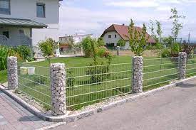 Zaune Mit Gabionen Rundsaulensystem Zaun Garten Bauernhof Zaun Vorgarten Zaun Ideen