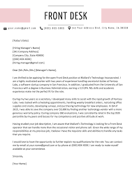 Front Desk Cover Letter Example Tips Resume Genius Cover Letter For Resume Cover Letter Example Cover Letter Template