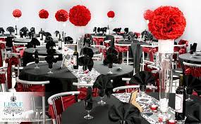 Red Black And White Damask Wedding Decorations From Luxe Weddings And Events In London Ont Red Wedding Decorations White Wedding Decorations Red Wedding Theme