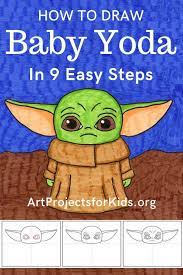 How To Draw Baby Yoda Art Projects For Kids Art Drawings For Kids Easy Art Projects Drawing For Kids
