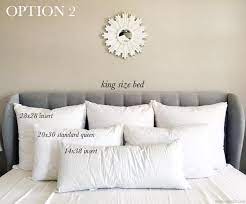 Pillow Size Guide For King Beds Bedroom Pillows Arrangement Bedroom Pillows Master Bedroom Inspiration