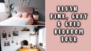 Bedroom Makeover Tour Blush Pink Gold Grey Bedroom Youtube Hello and welcome back to my channel.