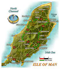 Isle of man is a small island and a self governing british dependency, located between the uk and ireland. Large Road Map Of Isle Of Man With Cities Isle Of Man Europe Mapsland Maps Of The World