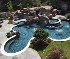 Pin By Mayra Evers On Yard Inspiration Backyard Pool Lazy River Pool Pool Waterfall