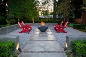 Sitzecke Garten Kies Sitzecke Garten Kies Kunstrasen Garten Moderne Terrassen Feuerstelle Garten Hinterhof Designs