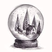 Kassreichillustration Some Christmas Ones Globe Drawing Winter Drawings Reindeer Drawing