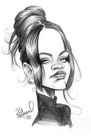 Tom S Daily Coronacature Rihanna Caricature Sketch Drawing Cartoon Faces Caricature Drawing