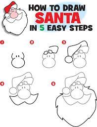 How To Draw Santa Kid Scoop How To Draw Santa Christmas Doodles Christmas Drawing