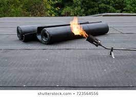 Heating And Melting Bitumen Roofing Felt Flat Roof Installation Dach Flachdach Haus Bauen