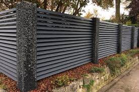 Fertige Projekte Zaune Aus Metall Mit Lamellen Und Gabionen Zaune Metall Gabionen Zaun