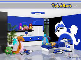 A Pokemon Themed Lively Kid 39 S Room Which Incorporates Playful Design And Fun Furnishings Found In Tsr Category Kids Room Pokemon Room Kids Bedroom Sets