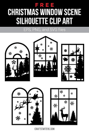 Free Christmas Window Scene Silhouette Clip Art Silhouette Christmas Cricut Christmas Ideas Christmas Window
