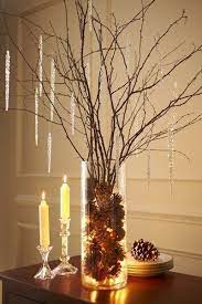 The Chic Technique Cheap And Easy Fall Decorating Idea With Branches Pinecones And Hangin Natural Holiday Decor Christmas Centerpieces Christmas Decorations