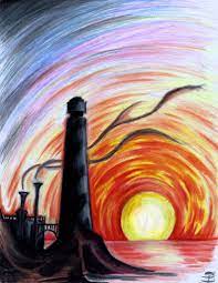 Lighthouse At Sunset Colored Pencil Color Pencil Drawing Watercolor Sunset Acrylic Painting Images