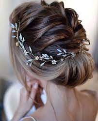 It's your wedding day, everything needs to be perfect and that includes your hair. Beautiful Wedding Day Hairstyles Bridal Hair Wreath Hair Vine Wedding Wedding Hair Pieces