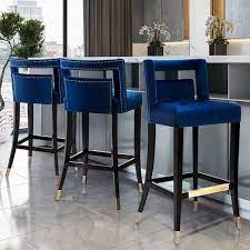 341 Ea Hart Stool Is Available In Bar And Counter Height Options In Sumptuous Grey Or Navy Velvet Bar Stools Kitchen Island Kitchen Stools Counter Stools