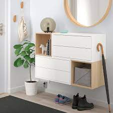 Eket Schrankkombination Fur Wandmontage Weiss Eicheneff Wlas Ikea Ideen Ikea Einrichtung