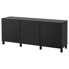 Ikea Besta Storage Combination With Doors Black Brown Laxviken Black