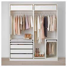 Ikea Pax Wardrobe White Hokksund High Gloss Light Beige Spalne Skrina