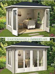 Gartenhaus Summertime 40 Mit Grosser Falttur Dieses Gartenhaus Mit Bodentiefen Fenstern Und Grosser Falttur Macht Summer House Patio Furnishings Outdoor Design