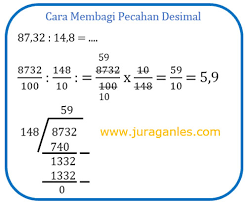 Soal Pembagian Pecahan Desimal Dari Yang Mudah Sampai Yang Sulit Juragan Les