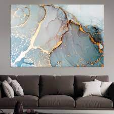 Marbling Wall Art Decor Contrast Ink Pattern Framed Prints Abstract Rose And White Pigment Marble Print On Canvas Aquamarine Spray Wall Art Resin Wall Art Resin Art Painting Wall Art