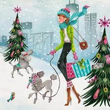 Caroline E Una Signora Olandese Che Risiede A Barcellona E Disegna Biglietti Augurali Sot Illustrazione Di Natale Arte Stravagante Biglietti Di Natale Vintage