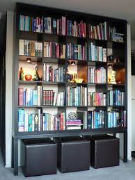 Ikea Hack Spotted Expedit 5x5 Bookcase In Black Brown Expedit Hack Into Illuminated Built In Bookcase Possibly One Of Th Kallax Ikea Ikea Bookcase Home