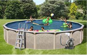 Family Outdoor Pool 24 X 52 Round Above Ground Outdoor Backyard Swimming Set Round Above Ground Pool Round Pool Outdoor Backyard