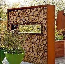 Trennwande Mit Feuerholz Als Sichtschutz Sichtschutz Garten Zaun Garten Gartengestaltung Ideen