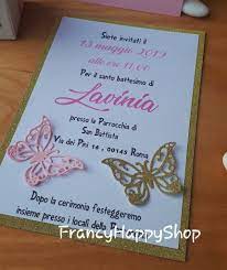 Comunione Inviti Partecipazioni Battesimo Bambina Tema Farfalla Compleanno Battesimo Rosa E Oro Inviti Compleanno Personalizzati Inviti Fatti A Mano Glitter Oro Inviti Battesimo Battesimo Bambino