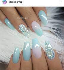 Italian fashion blogger from forte dei marmi based in milano.i love art fashion and life!. Baby Blue Nail Art With Glitter Accent Nail Blue Manicure Blue Mani Coffin Nails Coffin Acrylic Nails Glitter Accent Nails Winter Nails Acrylic Nails