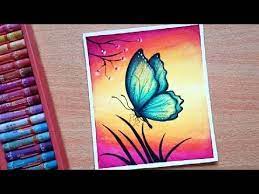 Easy Butterfly Scenery Drawing With Oil Pastels Step By Step Youtube Oil Pastel Drawings Easy Oil Pastel Art Oil Pastel Drawings