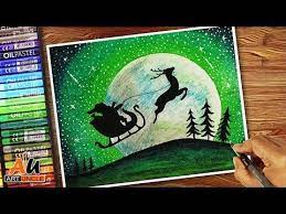 How To Draw Santa Claus On His Sleigh Step By Step For Kids Youtube Oil Pastel Art Oil Pastel Colours Shadow Painting