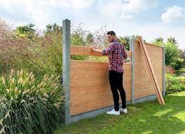 Beton Holz Zaun Holz Betonzaun Betonzaun Modern Design Betonzaun Diy Gartenzaun Zaune Holz