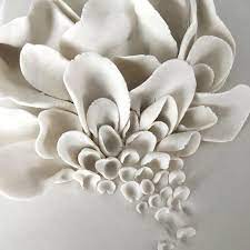Wall Hanging Ceramic Sculpture Flower Wall Art Porcelain Etsy Flower Wall Art Flower Sculptures Ceramic Sculpture