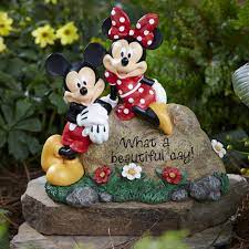 Disney Garden Rock Mickey And Minnie Decorative Outdoor Welcome Sign Statue Disney Garden Disney Outdoor Decor Disney Decor
