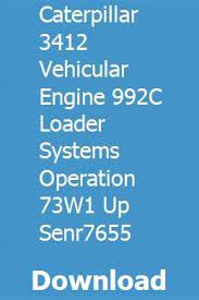 Caterpillar 3412 Vehicular Engine 992c Loader Systems Operation 73w1 Up Senr7655 Electrical Diagram Engineering Caterpillar