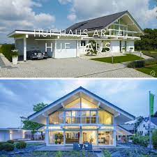 Einfamilienhaus Modern Mit Satteldach Garage Haus Grundriss Mit Holz Glas Fassade Evler