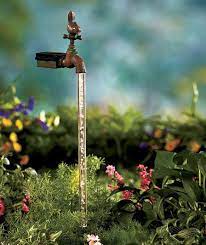 Outdoor Solar Water Faucet Garden Stake Illusion Magic Yard Led Light Spigot New Outdoor Garden Decor Garden Art Projects Whimsical Garden Art