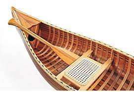 Large 6 Foot Wooden Hand Made Decorative Canoe With Ribs Matte Finish Wooden Canoe Nautical Home Decorating Nautical Furniture