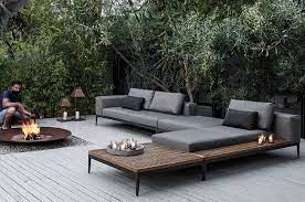 Boden Feuerstelle Grid Lounge Wasserfeste Polster In Wohnzimmer Feeling Garten Lounge Loungemobel Garten Moderne Gartenmobel