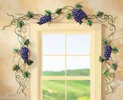 Purple Grape Grapevine Metal Around The Door Kitchen Wall Decor Window Border Grape Kitchen Decor Tuscan Decorating Decor