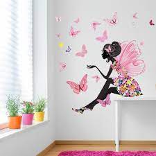 Wall Decor For Girls Room Inspirational Flower Fairy Wall Sticker Scene Butterfly Wall Decal Gir Wall Stickers Bedroom Wall Decals Girls Room Girls Wall Decals
